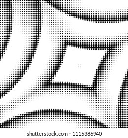 Spotted black and white grunge vector line background. Abstract halftone illustration background. Grunge grid polka dot background pattern
