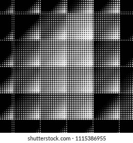 Spotted black and white grunge vector line background. Abstract halftone illustration background. Grunge grid polka dot background pattern
