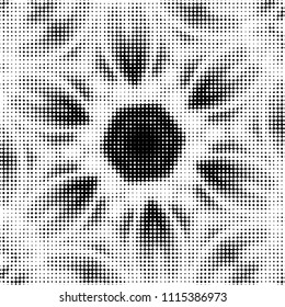 Spotted black and white grunge vector line background. Abstract halftone illustration background. Grunge grid polka dot background pattern
