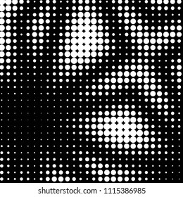 Spotted black and white grunge vector line background. Abstract halftone illustration background. Grunge grid polka dot background pattern
