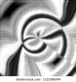 Spotted black and white grunge vector line background. Abstract halftone illustration background. Grunge grid polka dot background pattern
