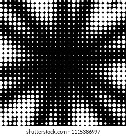 Spotted black and white grunge vector line background. Abstract halftone illustration background. Grunge grid polka dot background pattern
