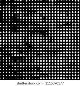 Spotted black and white grunge vector line background. Abstract halftone illustration background. Grunge grid polka dot background pattern
