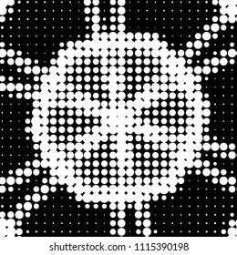 Spotted black and white grunge vector line background. Abstract halftone illustration background. Grunge grid polka dot background pattern
