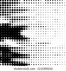 Spotted black and white grunge vector line background. Abstract halftone illustration background. Grunge grid polka dot background pattern
