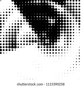 Spotted black and white grunge vector line background. Abstract halftone illustration background. Grunge grid polka dot background pattern

