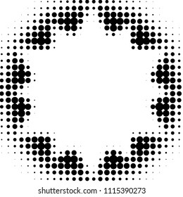 Spotted black and white grunge vector line background. Abstract halftone illustration background. Grunge grid polka dot background pattern
