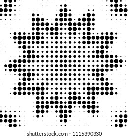 Spotted black and white grunge vector line background. Abstract halftone illustration background. Grunge grid polka dot background pattern
