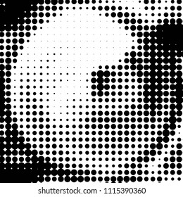 Spotted black and white grunge vector line background. Abstract halftone illustration background. Grunge grid polka dot background pattern
