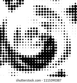 Spotted black and white grunge vector line background. Abstract halftone illustration background. Grunge grid polka dot background pattern
