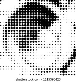 Spotted black and white grunge vector line background. Abstract halftone illustration background. Grunge grid polka dot background pattern
