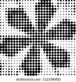 Spotted black and white grunge vector line background. Abstract halftone illustration background. Grunge grid polka dot background pattern
