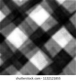 Spotted black and white grunge vector line background. Abstract halftone illustration background. Grunge grid polka dot background pattern
