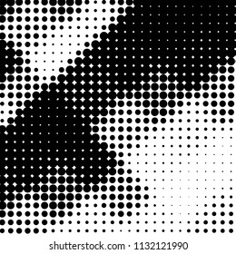 Spotted black and white grunge vector line background. Abstract halftone illustration background. Grunge grid polka dot background pattern
