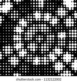 Spotted black and white grunge vector line background. Abstract halftone illustration background. Grunge grid polka dot background pattern
