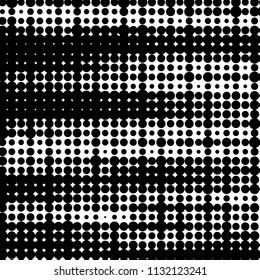 Spotted black and white grunge vector line background. Abstract halftone illustration background. Grunge grid polka dot background pattern
