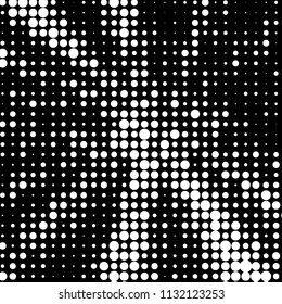 Spotted black and white grunge vector line background. Abstract halftone illustration background. Grunge grid polka dot background pattern
