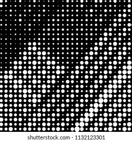 Spotted black and white grunge vector line background. Abstract halftone illustration background. Grunge grid polka dot background pattern
