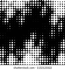 Spotted black and white grunge vector line background. Abstract halftone illustration background. Grunge grid polka dot background pattern

