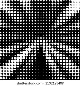 Spotted black and white grunge vector line background. Abstract halftone illustration background. Grunge grid polka dot background pattern

