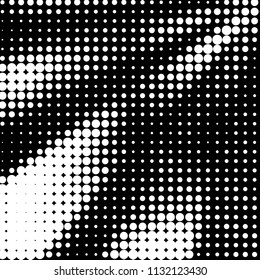 Spotted black and white grunge vector line background. Abstract halftone illustration background. Grunge grid polka dot background pattern
