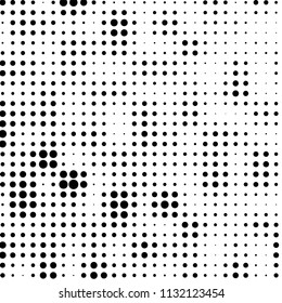 Spotted black and white grunge vector line background. Abstract halftone illustration background. Grunge grid polka dot background pattern
