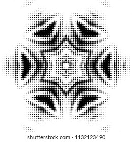 Spotted black and white grunge vector line background. Abstract halftone illustration background. Grunge grid polka dot background pattern
