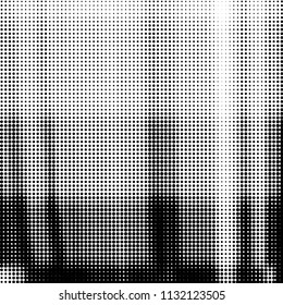 Spotted black and white grunge vector line background. Abstract halftone illustration background. Grunge grid polka dot background pattern
