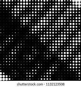 Spotted black and white grunge vector line background. Abstract halftone illustration background. Grunge grid polka dot background pattern
