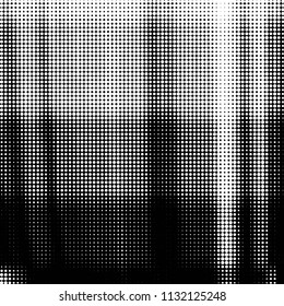 Spotted black and white grunge vector line background. Abstract halftone illustration background. Grunge grid polka dot background pattern
