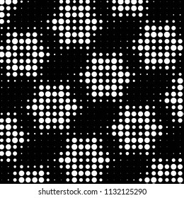 Spotted black and white grunge vector line background. Abstract halftone illustration background. Grunge grid polka dot background pattern
