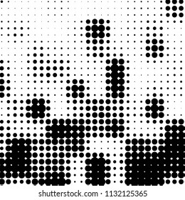 Spotted black and white grunge vector line background. Abstract halftone illustration background. Grunge grid polka dot background pattern
