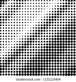 Spotted black and white grunge vector line background. Abstract halftone illustration background. Grunge grid polka dot background pattern
