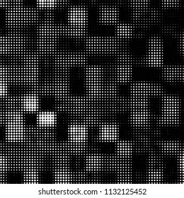 Spotted black and white grunge vector line background. Abstract halftone illustration background. Grunge grid polka dot background pattern
