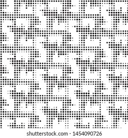 Spotted black and white grunge vector line background. Abstract halftone illustration background. Grunge grid polka dot background pattern