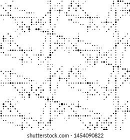 Spotted black and white grunge vector line background. Abstract halftone illustration background. Grunge grid polka dot background pattern