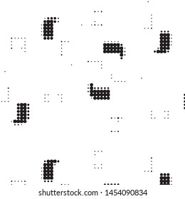 Spotted black and white grunge vector line background. Abstract halftone illustration background. Grunge grid polka dot background pattern