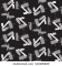 Spotted black and white grunge vector line background. Abstract halftone illustration background. Grunge grid polka dot background pattern