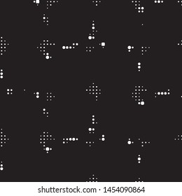 Spotted black and white grunge vector line background. Abstract halftone illustration background. Grunge grid polka dot background pattern