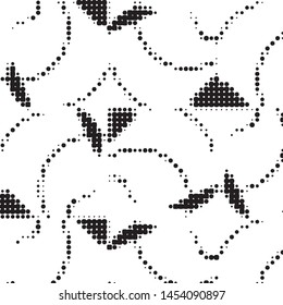 Spotted black and white grunge vector line background. Abstract halftone illustration background. Grunge grid polka dot background pattern
