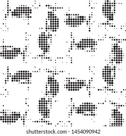 Spotted black and white grunge vector line background. Abstract halftone illustration background. Grunge grid polka dot background pattern