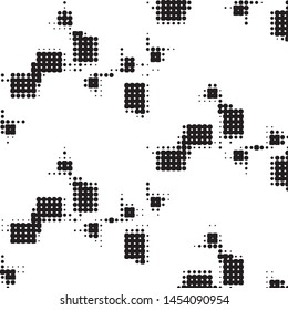 Spotted black and white grunge vector line background. Abstract halftone illustration background. Grunge grid polka dot background pattern