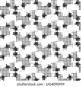 Spotted black and white grunge vector line background. Abstract halftone illustration background. Grunge grid polka dot background pattern