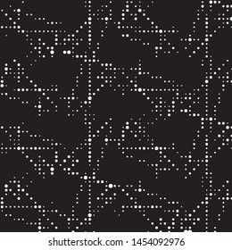 Spotted black and white grunge vector line background. Abstract halftone illustration background. Grunge grid polka dot background pattern