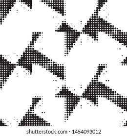 Spotted black and white grunge vector line background. Abstract halftone illustration background. Grunge grid polka dot background pattern
