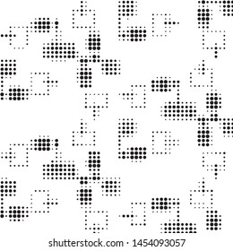 Spotted black and white grunge vector line background. Abstract halftone illustration background. Grunge grid polka dot background pattern
