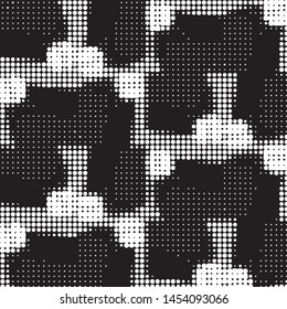 Spotted black and white grunge vector line background. Abstract halftone illustration background. Grunge grid polka dot background pattern