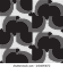 Spotted black and white grunge vector line background. Abstract halftone illustration background. Grunge grid polka dot background pattern