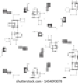 Spotted black and white grunge vector line background. Abstract halftone illustration background. Grunge grid polka dot background pattern