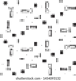 Spotted black and white grunge vector line background. Abstract halftone illustration background. Grunge grid polka dot background pattern